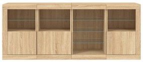 Aparador com luzes LED 164x37x67 cm carvalho sonoma