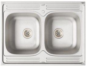 Armário de Cozinha vidaXL 'Kalmar'com Pias Duplas Branco em Estrutura