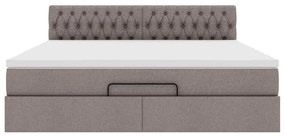 moldura de cama otomana vidaXL com tecido Taupe 180x200cm