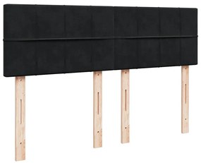 Cama com molas/colchão 160x200 cm veludo preto