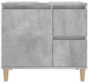 Armário WC 65x33x60 cm derivados de madeira cinzento cimento