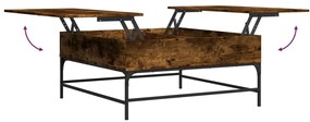 Mesa de centro 95x95x45 cm deriv. madeira/metal carvalho fumado