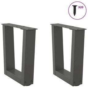 Pés para mesa de centro em V, 2 peças, antracite, 40x(30-31,3) cm, aço