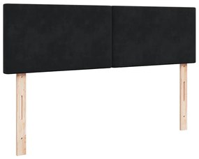 Estrutura de cama otomana com colchões 160x200 cm veludo preto