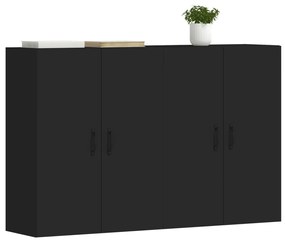 Móveis de parede 2 pcs derivados de madeira preto
