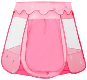 Tenda de brincar infantil com 250 bolas 102x102x82 cm rosa
