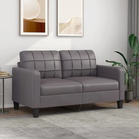vidaXL Sofá de 2 lugares 140 cm couro artificial cinza