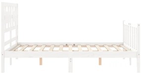 Cama sem colchão 120x200 cm madeira de pinho maciça branco