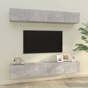 Móveis de TV para parede 4 pcs 100x30x30 cm cinza cimento