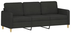 4 pcs conjunto de sofás com almofadões tecido preto