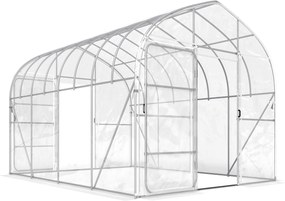 Outsunny Estufa Túnel com Cobertura em PO, 2 Portas com Dobradiças, Estufa com Estrutura Otimizada, Transparente | Aosom Portugal