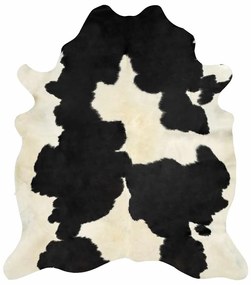 Tapete em couro de vaca genuíno 180x220 cm preto e branco