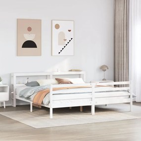vidaXL Estrutura de cama c/ cabeceira sem colchão 200x200 cm branco