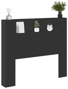 Armário de cabeceira com luzes LED 120x16,5x103,5 cm preto