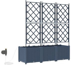 Jardineiras vidaXL com Sistema de Irrigação 3 pcs Cinza