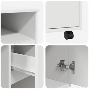 Mesa de Computador Branca com Gavetas Branca