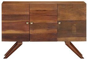 Aparador em madeira recuperada maciça 110x30x75 cm castanho