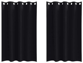 Cortinas com cortinas 2 pcs Preto 175 x 140 cm Poliéster