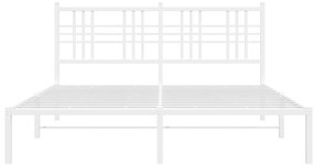 Estrutura de cama com cabeceira 160x200 cm metal branco