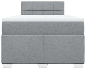 Cama boxspring com colchão 120x190 cm tecido cinzento-claro