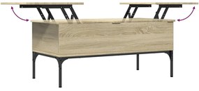 Mesa de centro 100x50x45cm deriv. madeira/metal carvalho sonoma