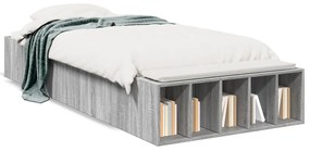 Estrutura cama 100x200 cm derivados de madeira cinzento sonoma