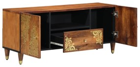 Armário para TV 105x33x46 cm Madeira Sólida de Mangueira