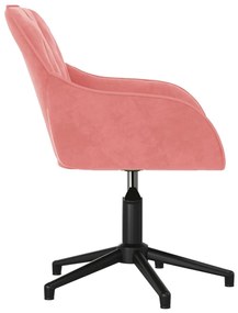 Cadeiras de jantar giratórias 2 pcs veludo rosa