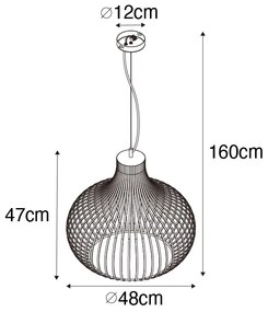 Moderno candeeiro suspenso castanho 48 cm - Sapphira Moderno