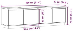 Móvel de TV 156x37x45 cm madeira de pinho maciça