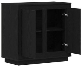 Buffet vidaXL Preto Carvalho 80x34x75 cm Madeira Engenharia
