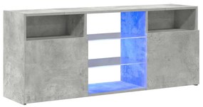 Móvel de TV com luzes LED 120x30x50 cm cinzento cimento