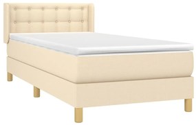 Cama com molas/colchão 90x190 cm tecido cor creme