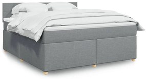 vidaXL Cama com molas/colchão 180x200 cm tecido cinzento-claro