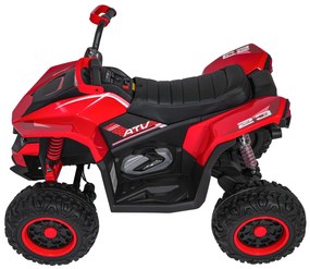 Moto 4 elétrica para crianças 12V 4x4 Fast Wheel, Controle remoto, Rodas Espuma EVA, assento couro ecológico Vermelha