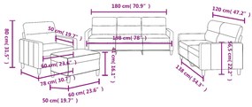 4 pcs conjunto de sofás com almofadões tecido cinzento-claro