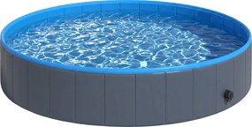 PawHut Piscina Dobrável para Cães Grandes e Extra Grandes, com Fundo Antiderrapante para Patos, Interior e Exterior, 160x30cm | Aosom Portugal