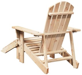 Cadeira adirondack com otomana madeira de abeto maciça