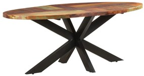 vidaXL Mesa de jantar oval 200x100x75 cm madeira recuperada maciça
