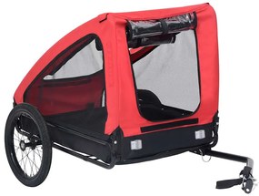 Reboque bicicleta p/ animais vermelho e preto