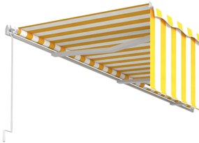 Toldo retrátil manual com estore 6x3 m amarelo e branco