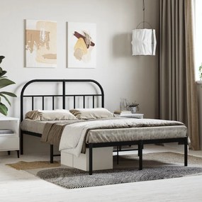 vidaXL Estrutura de cama com cabeceira 120x200 cm metal preto