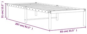 Estrutura de cama 80x200 cm metal preto