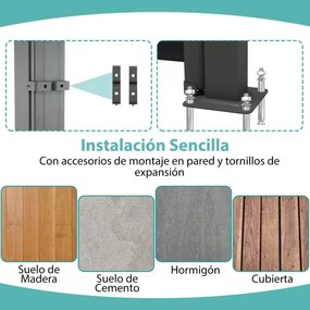 Toldo lateral retrátil para jardim 300 x 180 cm de privacidade para exterior enrolável e dobrável Preto