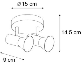 Spot de teto bronze giratório e inclinável ao redor - Karin 2 Design,Moderno,Retro