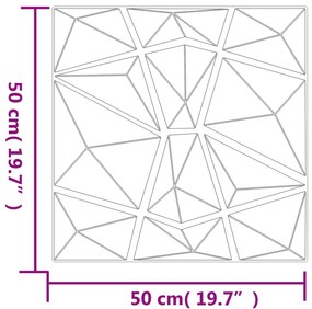 Painéis de parede 48pcs 50x50cm 12m² XPS diamante cinza-cimento