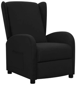 vidaXL Poltrona reclinável tecido preto