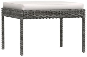 6 pcs conjunto lounge de jardim c/ almofadões vime PE cinzento