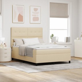 Cama Box Spring com Colchão Creme 140x200 cm Tecido