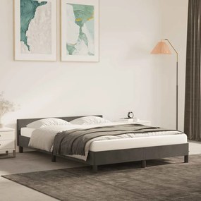 Estrutura de cama sem colchão 140x190 cm veludo cinzento-escuro